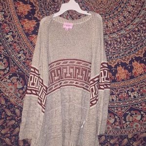 Red designed cardigan